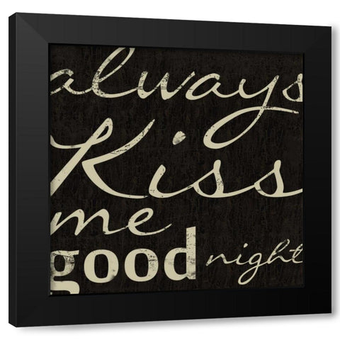 GOOD NIGHT Black Modern Wood Framed Art Print with Double Matting by Greene, Taylor