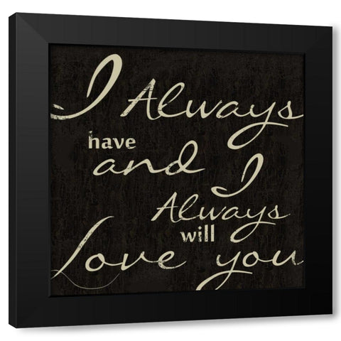 MY LOVE Black Modern Wood Framed Art Print with Double Matting by Greene, Taylor