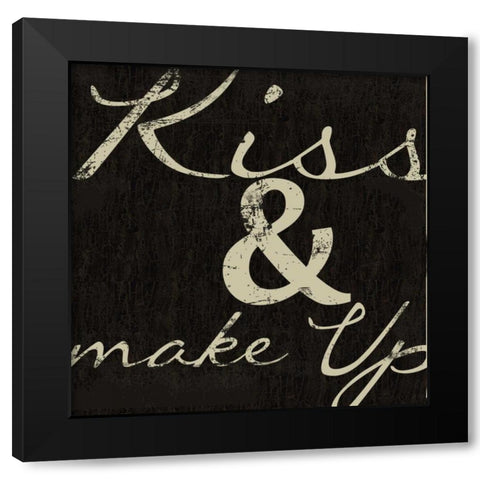 KISSES Black Modern Wood Framed Art Print with Double Matting by Greene, Taylor