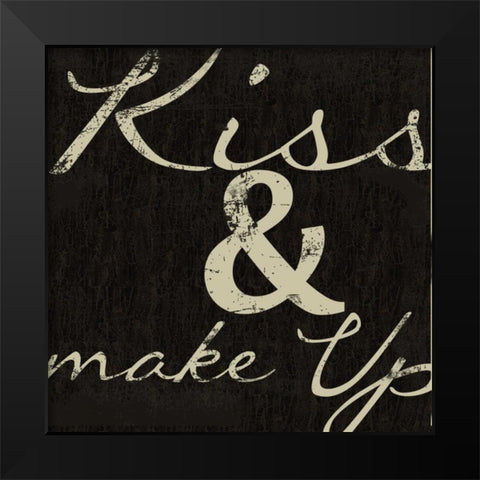 KISSES Black Modern Wood Framed Art Print by Greene, Taylor