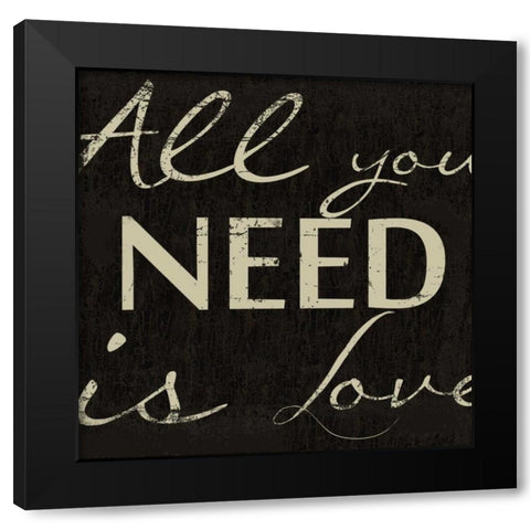 LOVE Black Modern Wood Framed Art Print by Greene, Taylor
