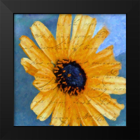 SCRIPTED WILD SUNFLOWER I Black Modern Wood Framed Art Print by Greene, Taylor