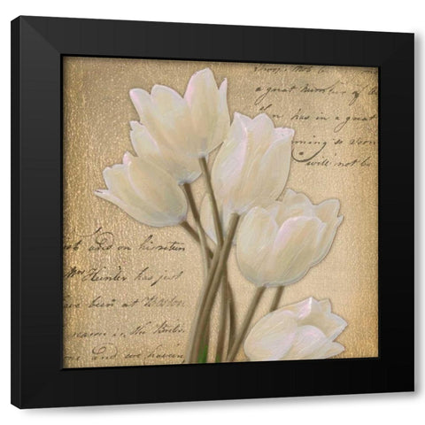 WHITE TULIP I Black Modern Wood Framed Art Print with Double Matting by Greene, Taylor