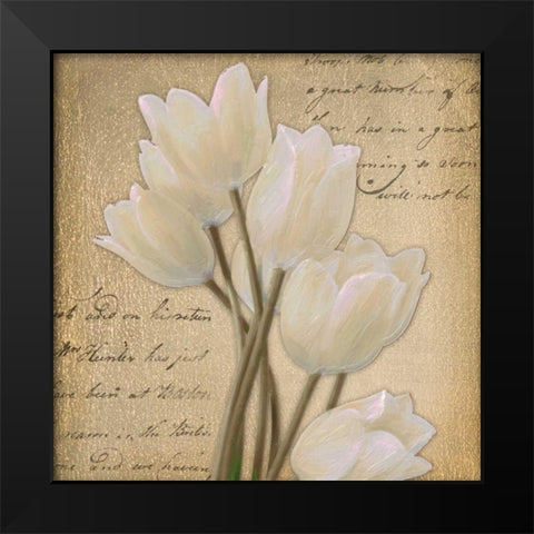 WHITE TULIP I Black Modern Wood Framed Art Print by Greene, Taylor