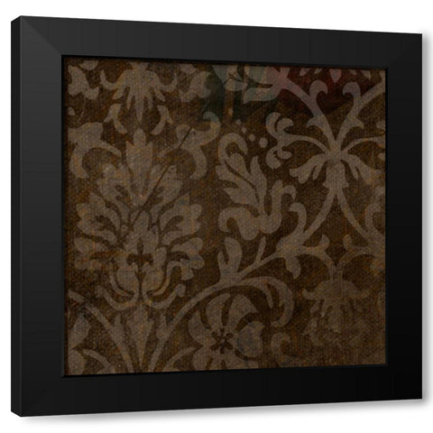 Spice Gold Damask Black Modern Wood Framed Art Print with Double Matting by Greene, Taylor