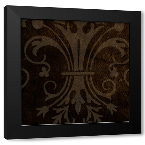 Spice Gold Damask 2 Black Modern Wood Framed Art Print with Double Matting by Greene, Taylor