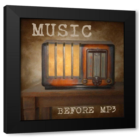 MUSIC BEFORE MP3 Black Modern Wood Framed Art Print by Greene, Taylor