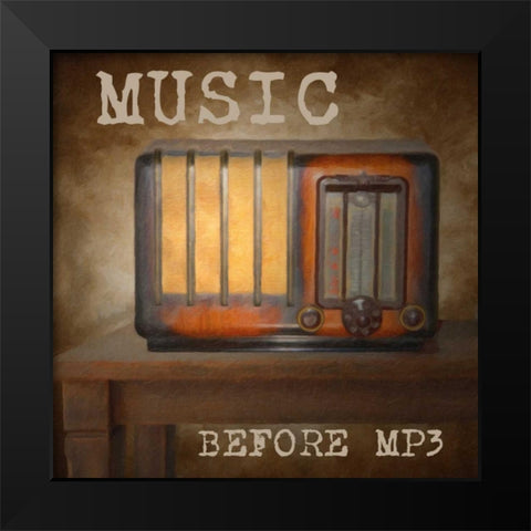 MUSIC BEFORE MP3 Black Modern Wood Framed Art Print by Greene, Taylor