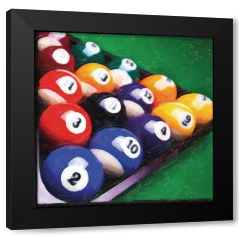 GAMING POOL Black Modern Wood Framed Art Print by Greene, Taylor