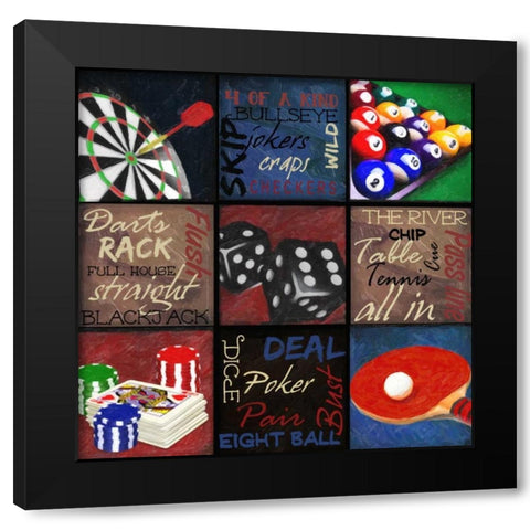 GAMING 9 PATCH Black Modern Wood Framed Art Print with Double Matting by Greene, Taylor
