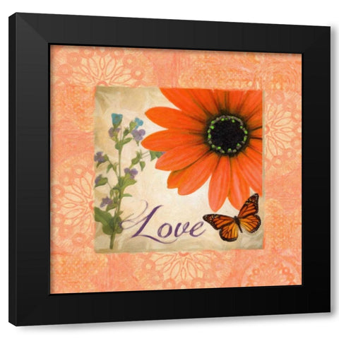 Floral Rhapsody Square I Black Modern Wood Framed Art Print by Greene, Taylor