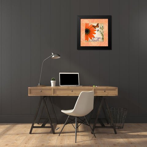Floral Rhapsody Square II Black Modern Wood Framed Art Print by Greene, Taylor