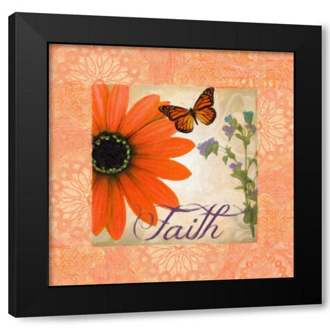 Floral Rhapsody Square II Black Modern Wood Framed Art Print by Greene, Taylor