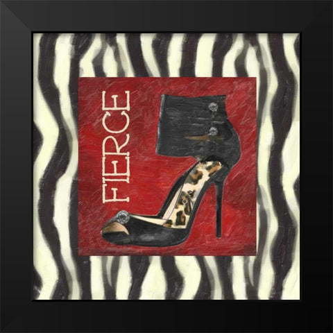 FIERCE SHOE A1 Black Modern Wood Framed Art Print by Greene, Taylor