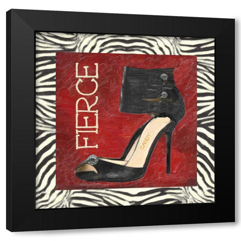 FIERCE SHOE A3 Black Modern Wood Framed Art Print by Greene, Taylor