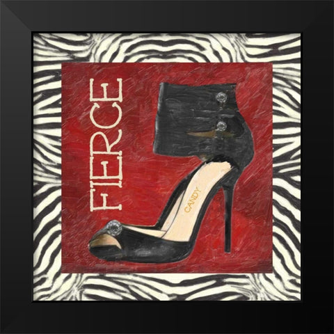FIERCE SHOE A3 Black Modern Wood Framed Art Print by Greene, Taylor