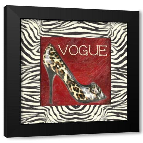 VOGUE SHOE B2 Black Modern Wood Framed Art Print by Greene, Taylor