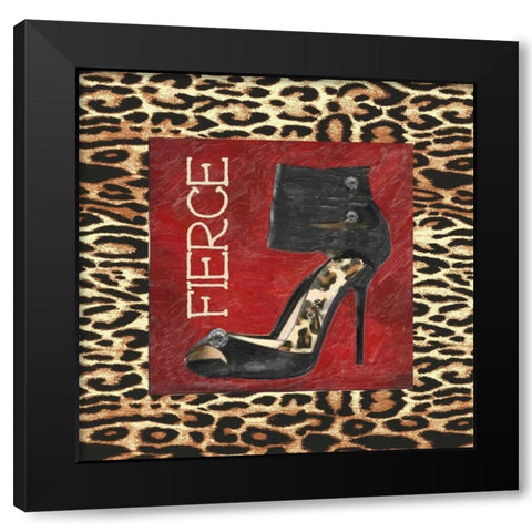 FIERCE SHOE Black Modern Wood Framed Art Print with Double Matting by Greene, Taylor
