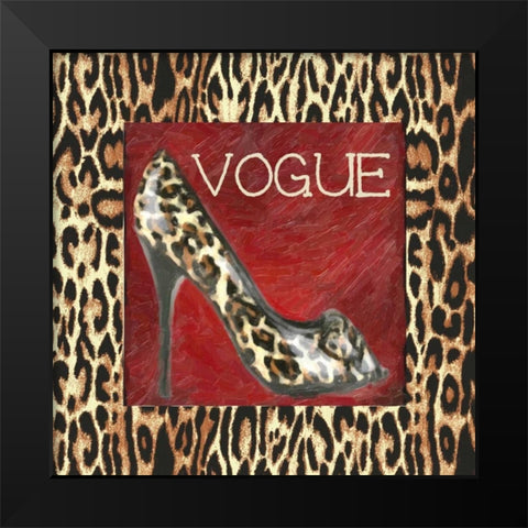 VOGUE SHOE Black Modern Wood Framed Art Print by Greene, Taylor