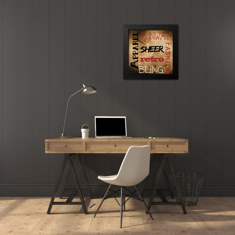 Fashion Patch S4 Black Modern Wood Framed Art Print by Greene, Taylor