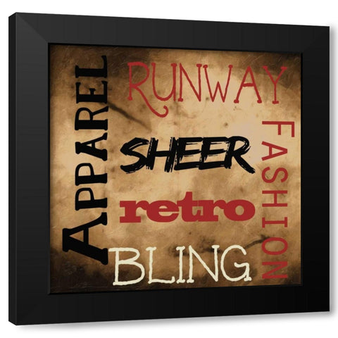 Fashion Patch S4 Black Modern Wood Framed Art Print with Double Matting by Greene, Taylor