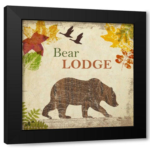 BEAR LODGE Black Modern Wood Framed Art Print by Greene, Taylor