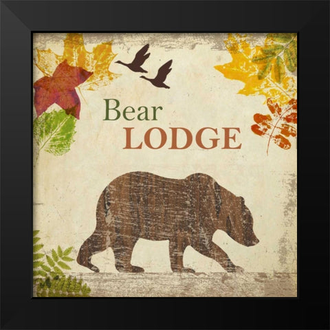 BEAR LODGE Black Modern Wood Framed Art Print by Greene, Taylor