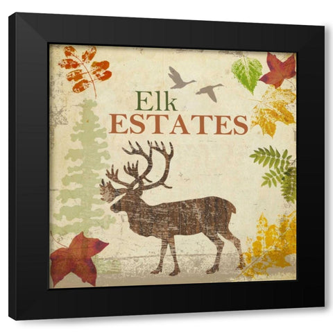 ELK Black Modern Wood Framed Art Print with Double Matting by Greene, Taylor