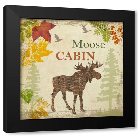 MOOSE CABIN Black Modern Wood Framed Art Print with Double Matting by Greene, Taylor