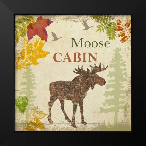 MOOSE CABIN Black Modern Wood Framed Art Print by Greene, Taylor
