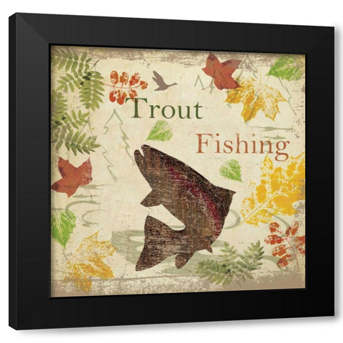 TROUT TEVERN D1 Black Modern Wood Framed Art Print with Double Matting by Greene, Taylor