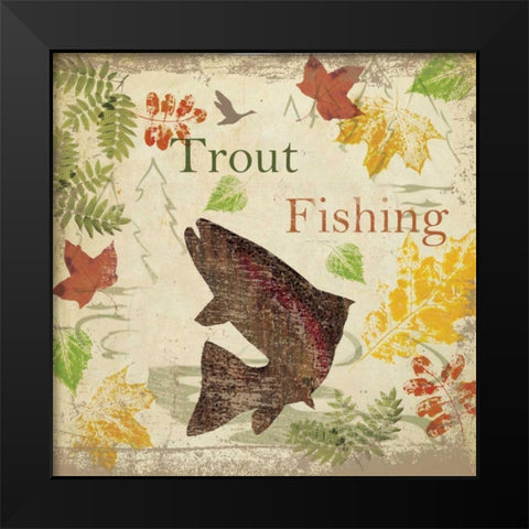 TROUT TEVERN D1 Black Modern Wood Framed Art Print by Greene, Taylor