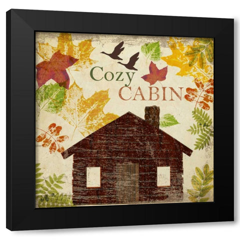 COZY CABIN Black Modern Wood Framed Art Print by Greene, Taylor