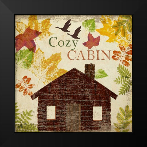 COZY CABIN Black Modern Wood Framed Art Print by Greene, Taylor