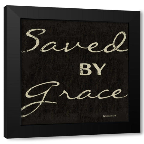 SAVED BY GRACE Black Modern Wood Framed Art Print by Greene, Taylor