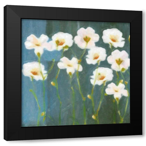 WHITE FLOWER FIELD I Black Modern Wood Framed Art Print with Double Matting by Greene, Taylor