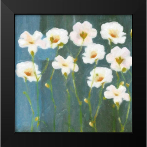 WHITE FLOWER FIELD I Black Modern Wood Framed Art Print by Greene, Taylor