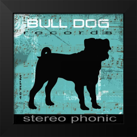 BULL DOG B Black Modern Wood Framed Art Print by Greene, Taylor