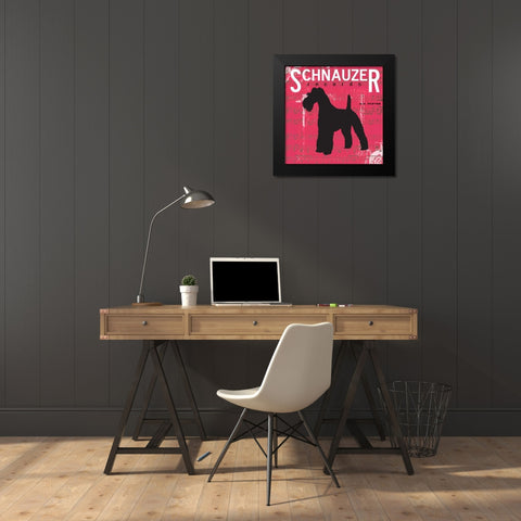 Schnauzer Black Modern Wood Framed Art Print by Greene, Taylor