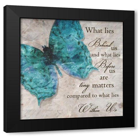 Blue Butterfly I Black Modern Wood Framed Art Print with Double Matting by Greene, Taylor