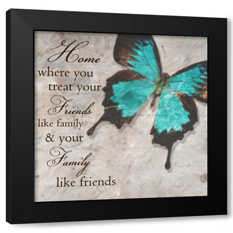 Blue Butterfly II Black Modern Wood Framed Art Print with Double Matting by Greene, Taylor