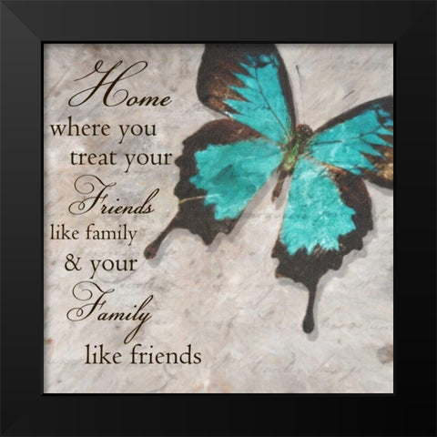 Blue Butterfly II Black Modern Wood Framed Art Print by Greene, Taylor