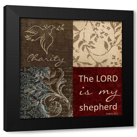CHARITY 1 Black Modern Wood Framed Art Print with Double Matting by Greene, Taylor