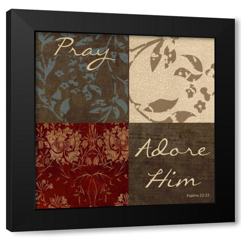 PRAY Black Modern Wood Framed Art Print with Double Matting by Greene, Taylor