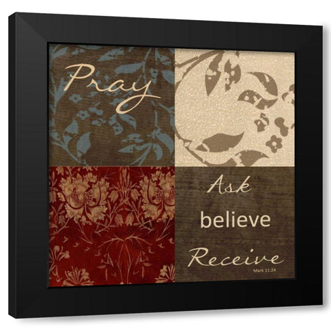 PRAY REV Black Modern Wood Framed Art Print by Greene, Taylor