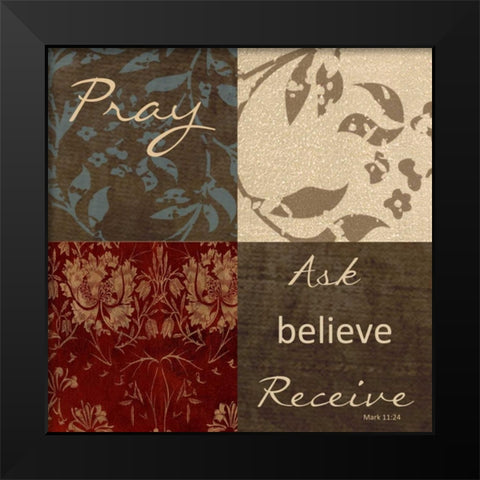 PRAY REV Black Modern Wood Framed Art Print by Greene, Taylor