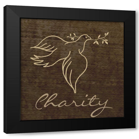 CHARITY Black Modern Wood Framed Art Print with Double Matting by Greene, Taylor