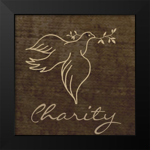 CHARITY Black Modern Wood Framed Art Print by Greene, Taylor