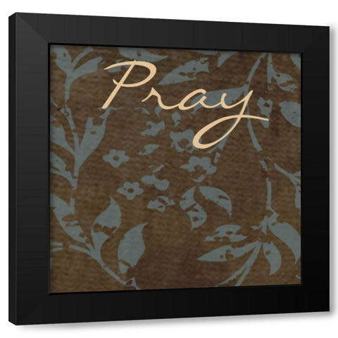 PRAY Black Modern Wood Framed Art Print with Double Matting by Greene, Taylor