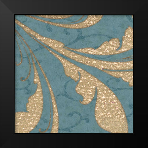 BLUE GOLD Black Modern Wood Framed Art Print by Greene, Taylor